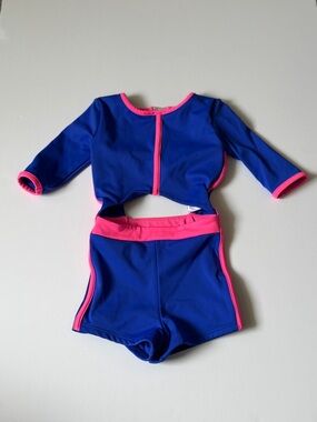 Girls Blue and Pink Tiger Friday jump suit YXS